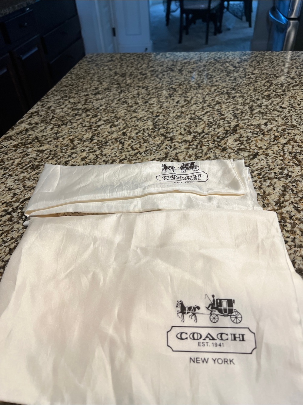 Coach Cream Logo Dust Bag Set - White/Cream Coach Dust Covers